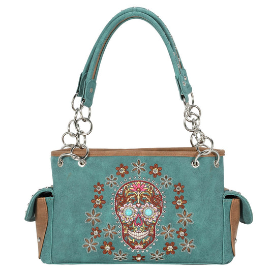 Montana West Sugar Skull Collection Concealed Carry Satchel - Cowgirl Wear
