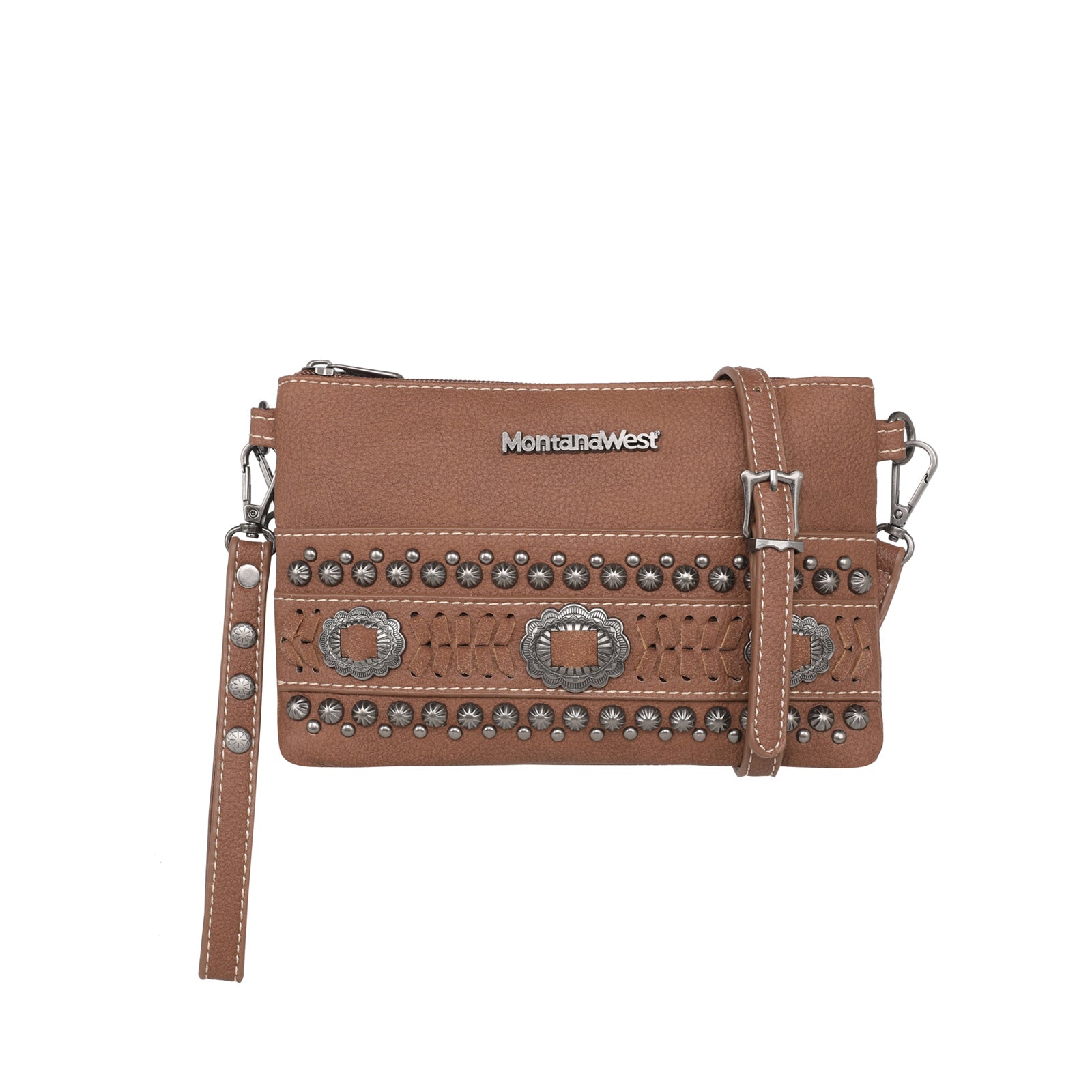 Montana West Concho Collection Crossbody/Wristlet - Cowgirl Wear