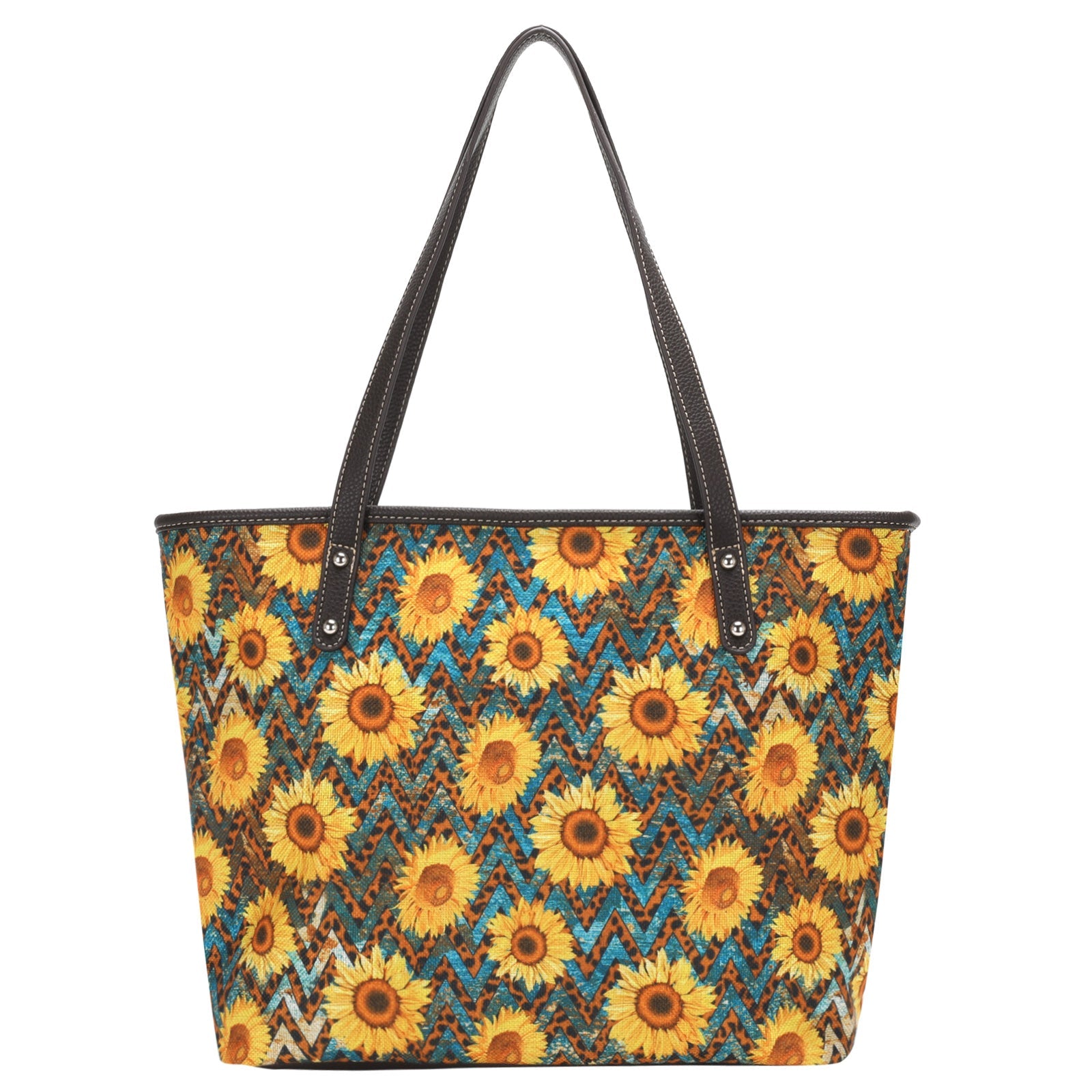 Montana West Leopard Sunflower Print Canvas Tote Bag - Cowgirl Wear