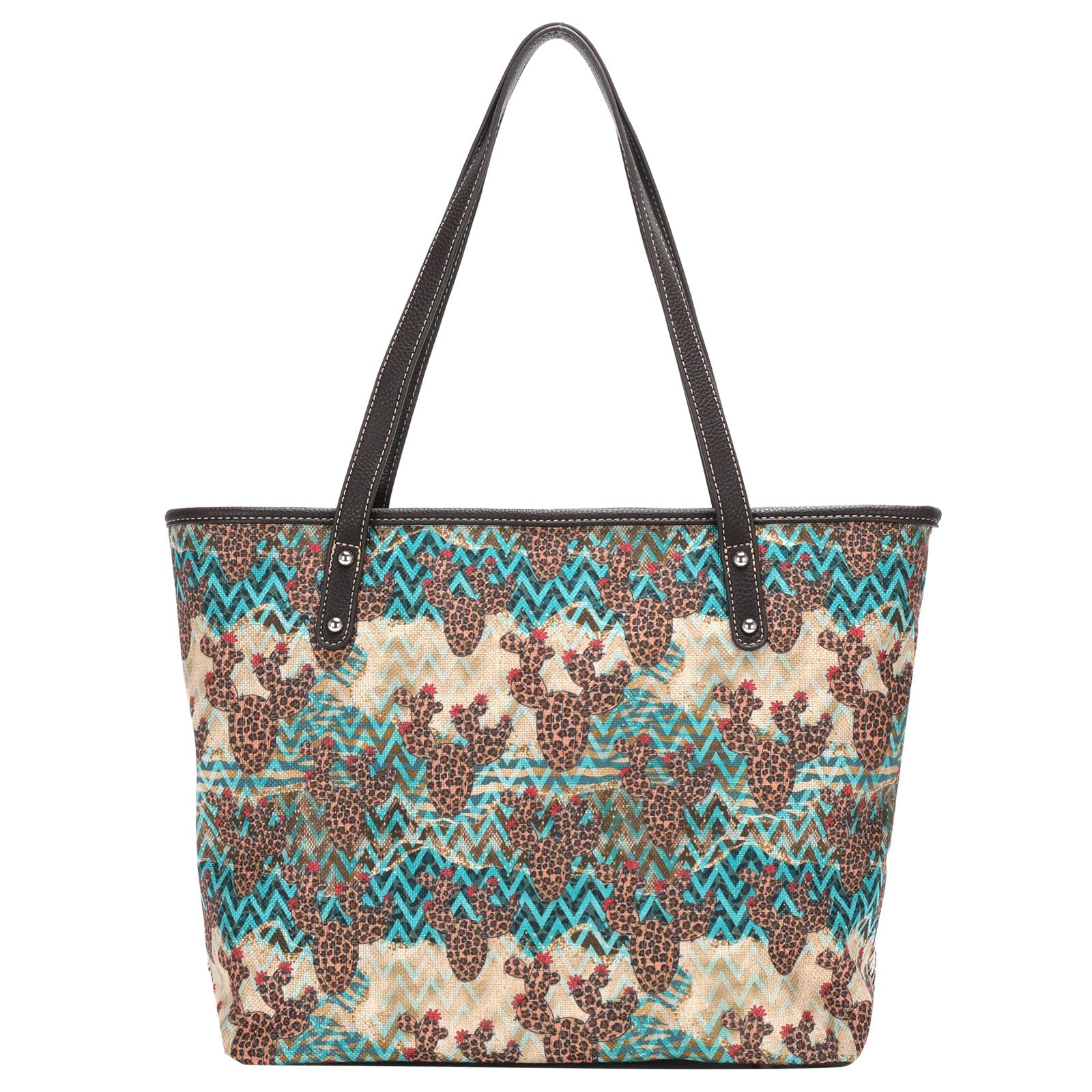 Montana West Leopard Cactus Canvas Tote Bag - Cowgirl Wear