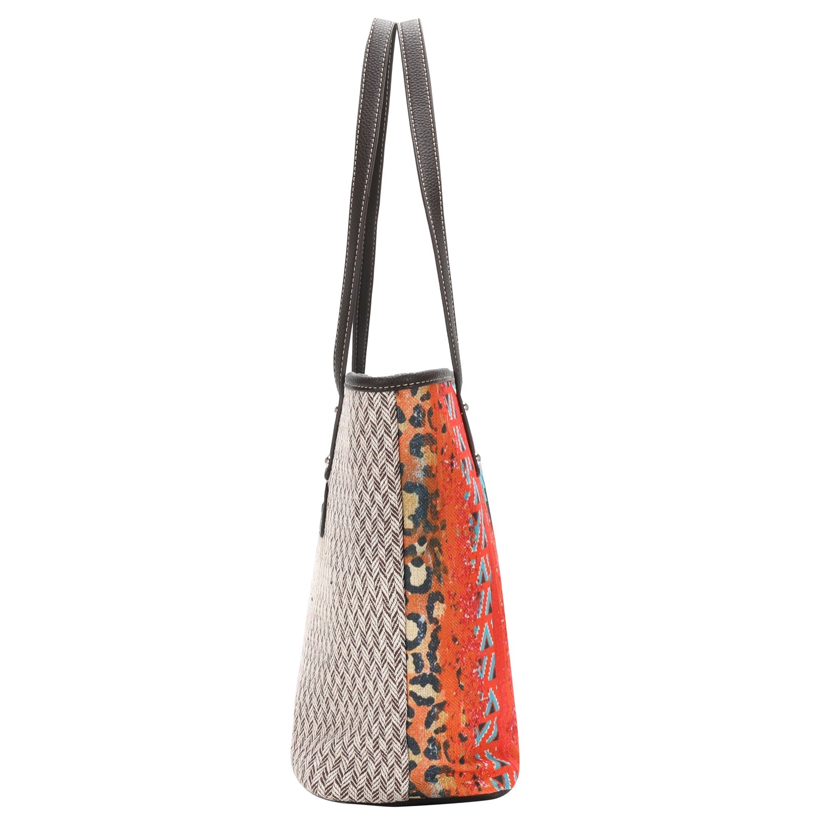 Montana West Aztec Leopard Print Canvas Tote Bag - Cowgirl Wear