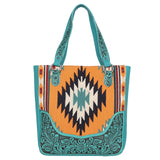 Montana West Aztec Tapestry Tooled Collection Concealed Carry Oversized Tote