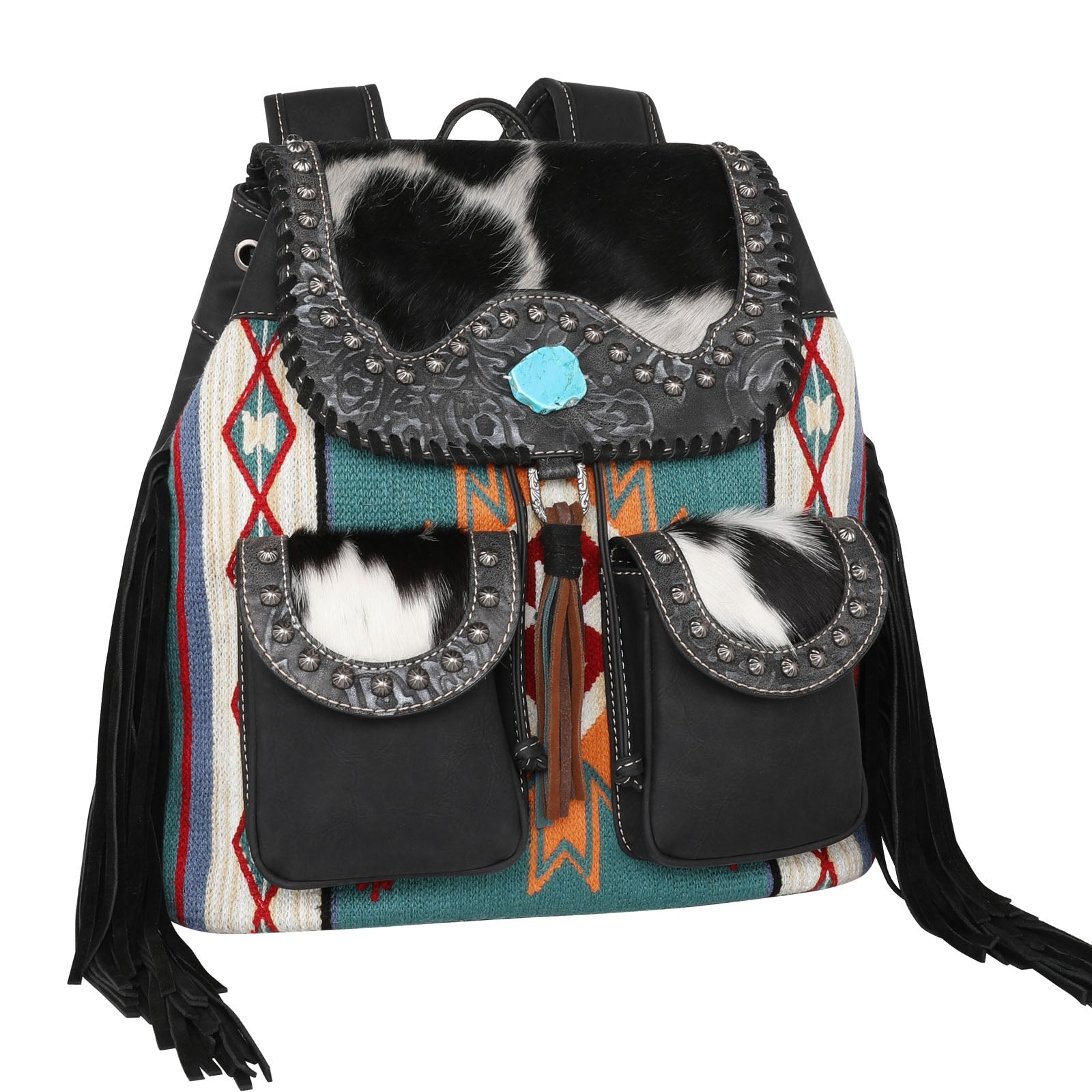 Montana West Hair-On Cowhide Collection Aztec Tapestry Backpack - Cowgirl Wear