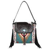 Montana West Genuine Hair-On Cowhide Collection Aztec Tapestry Concealed Carry Hobo - Cowgirl Wear