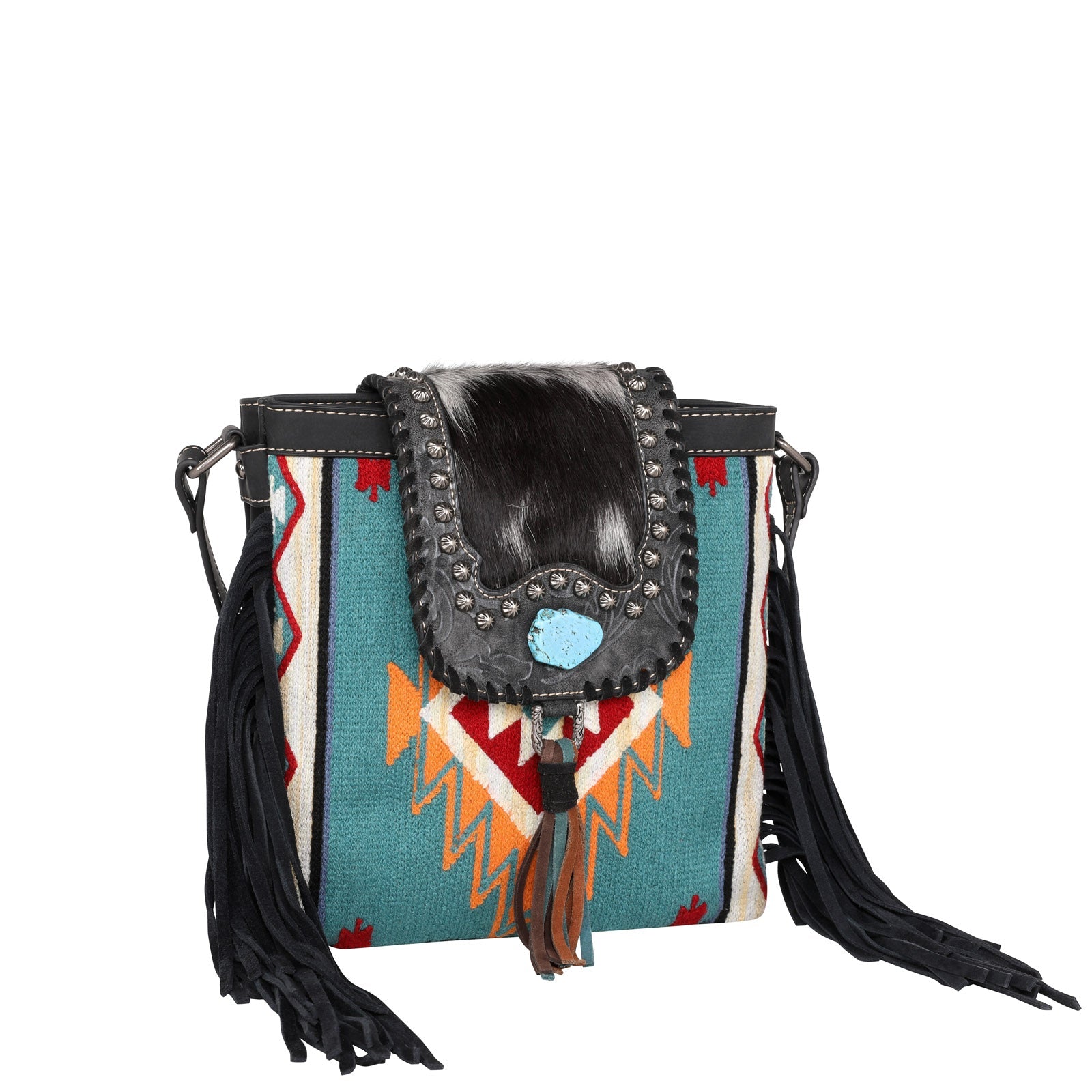 Montana West Hair-On Cowhide Collection Aztec Tapestry Concealed Carry Crossbody - Cowgirl Wear