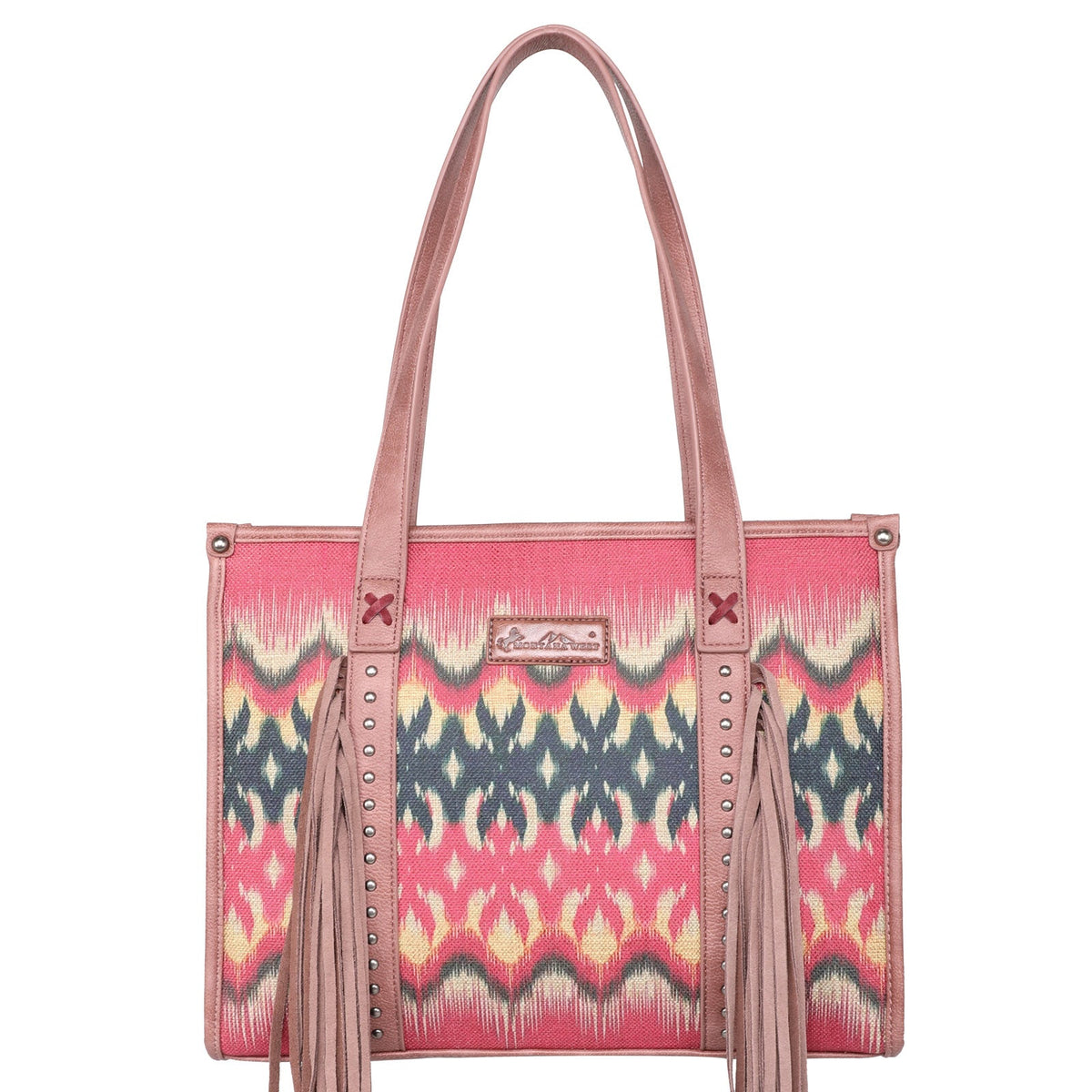 Montana West Distressed Multi Tribal Double Sided Print Fringe Tote - Cowgirl Wear