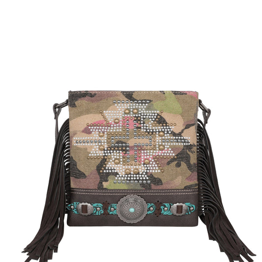 Montana West Aztec Collection Camo Print Canvas Concealed Carry Crossbody - Cowgirl Wear