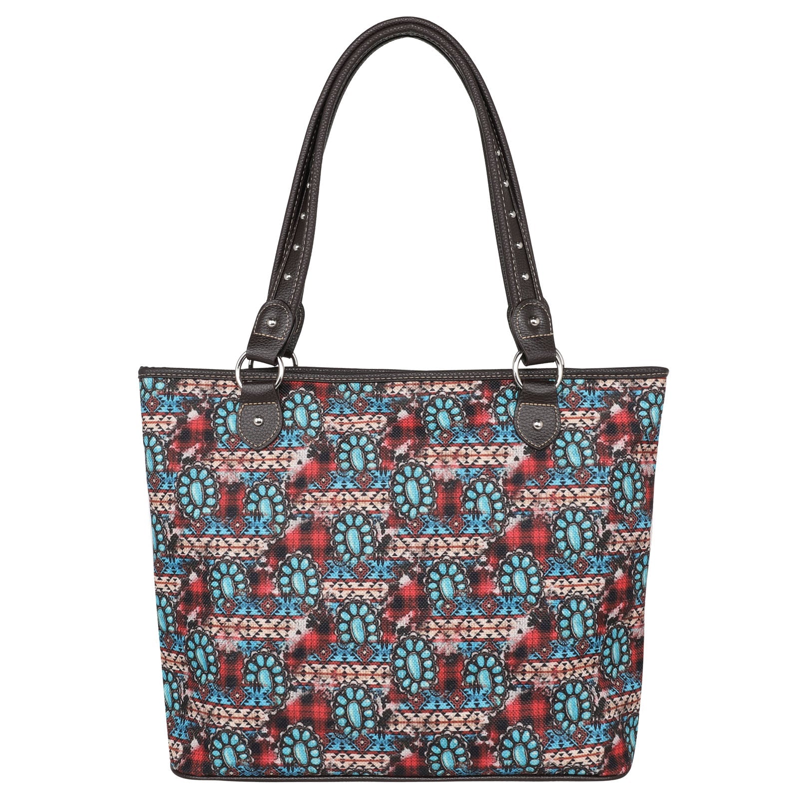 Montana West Aztec Squash Blossom Print Canvas Tote Bag - Cowgirl Wear