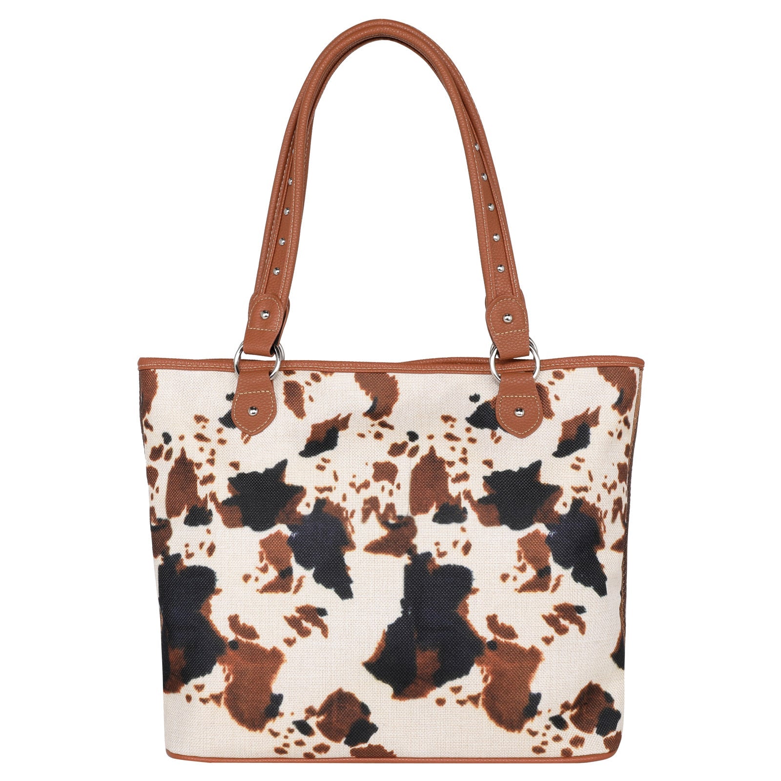 Montana West Cow Pattern Print Canvas Tote Bag - Cowgirl Wear