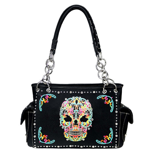 Sugar Skull Concealed Carry Satchel - Cowgirl Wear