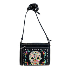 Sugar Skull Organizer Crossbody Bag - Cowgirl Wear