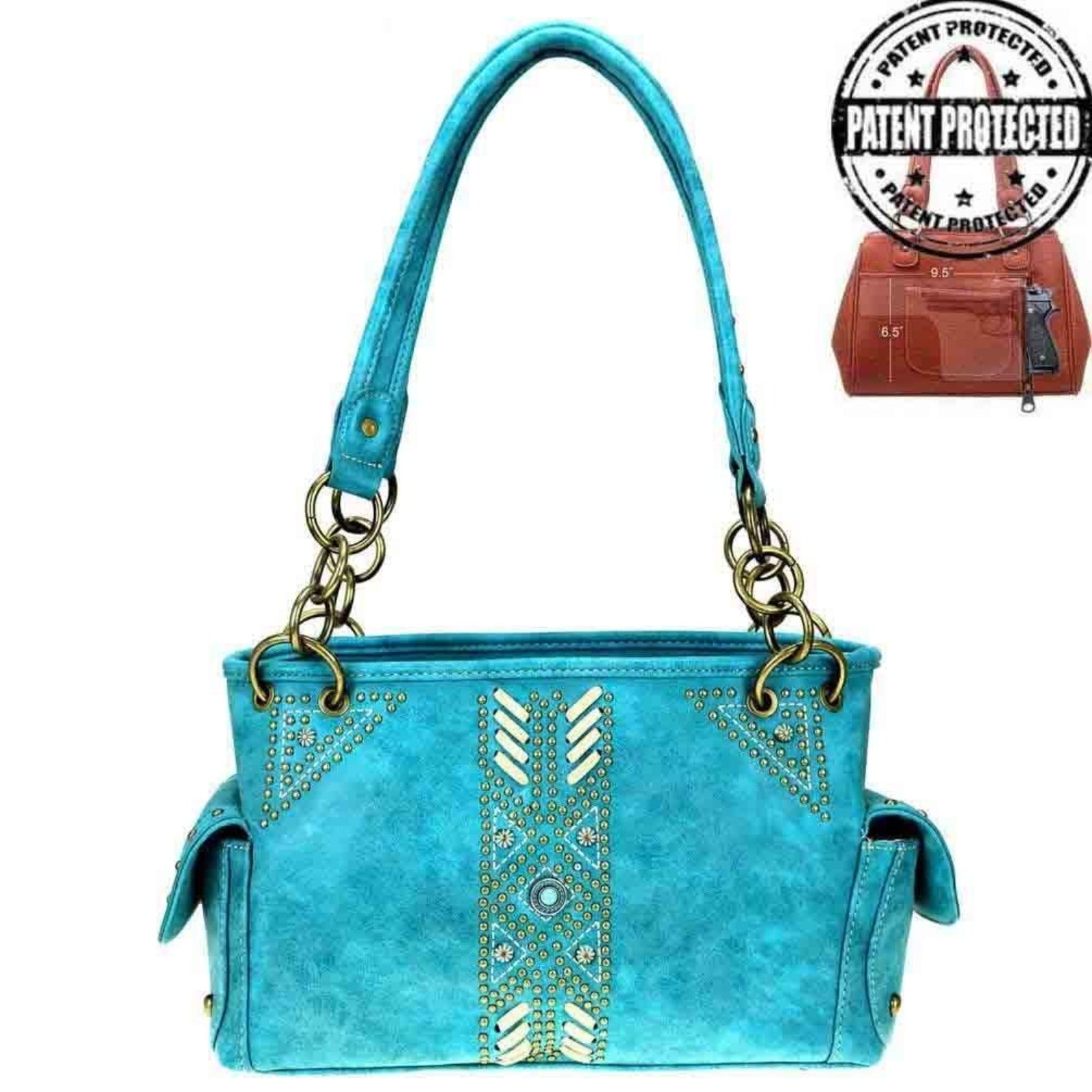Montana West Aztec Collection Concealed Carry Satchel and Wallet Set - Cowgirl Wear
