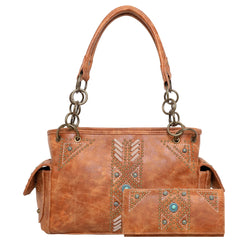 Montana West Aztec Collection Concealed Carry Satchel and Wallet Set - Cowgirl Wear