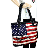 Montana West American Flag Canvas Tote Bag - Cowgirl Wear