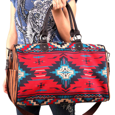 Montana West Aztec Canvas Weekender Bag - Cowgirl Wear