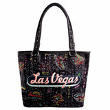 Black Las Vegas Canvas Tote Bag