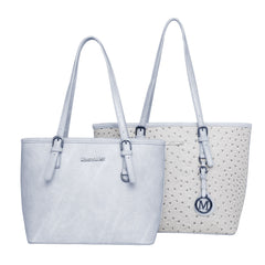 Montana West 2Pcs Set Tote (Concealed Carry Ostrich Print Tote & Small Basic Tote) - Cowgirl Wear