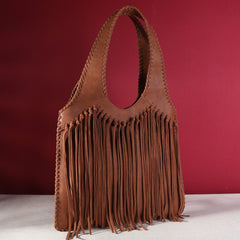 Trinity Ranch Hand-Tie fringe Concealed Carry Hobo Shoulder Bag