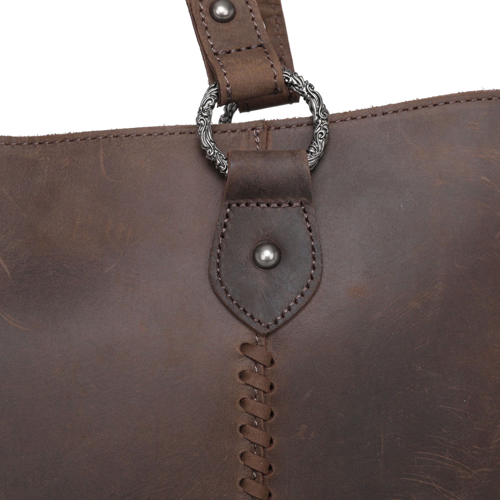 Montana West Genuine Leather Concealed Carry Tote Handbag For Women - Cowgirl Wear