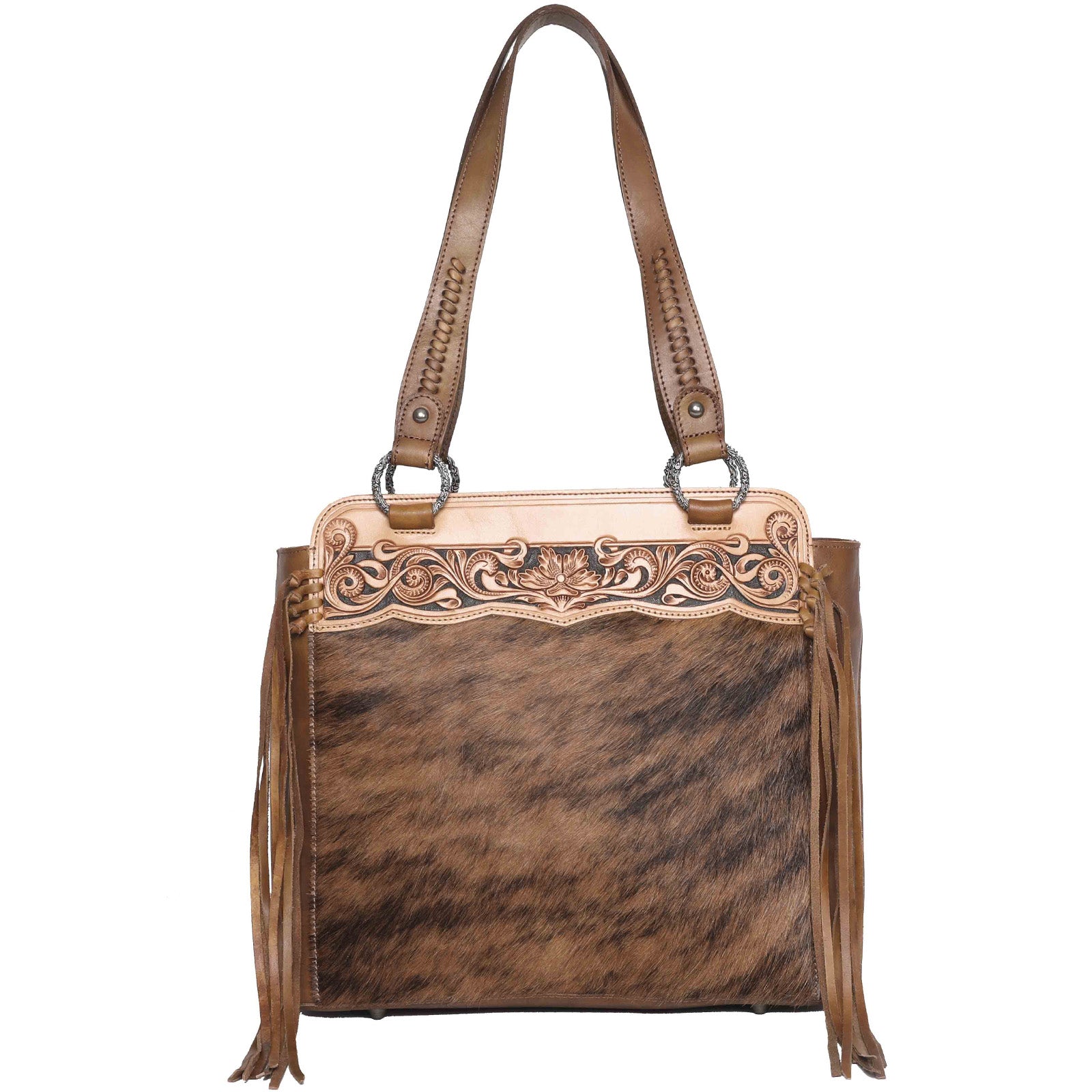 Montana West Western Tooled Hair-on Collection Concealed Carry Tote - Cowgirl Wear