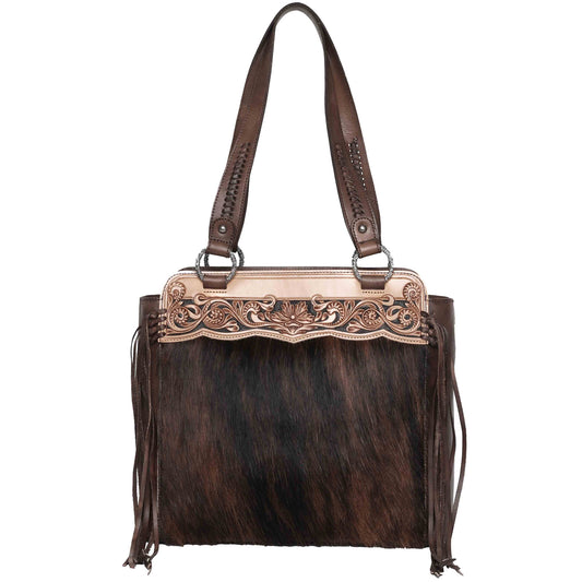 Montana West Western Tooled Hair-on Collection Concealed Carry Tote - Cowgirl Wear