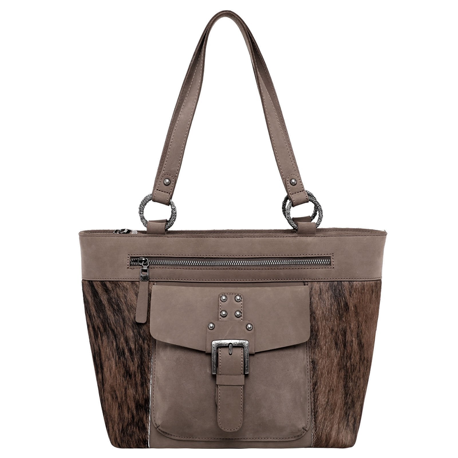 Montana West Genuine Leather Hair-On Cowhide Collection Tote - Cowgirl Wear