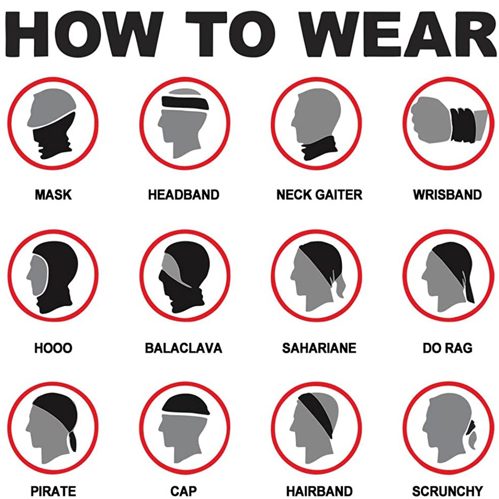 Camo Print Neck Gaiter Face Mask Reusable, Washable Bandana /Head Wrap Scarf-1Pcs/Pack - Cowgirl Wear
