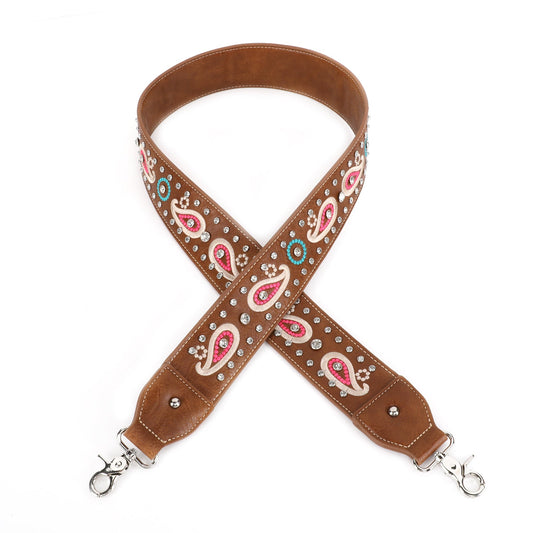 Montana West Western Guitar Style Paisley Crossbody Strap - Cowgirl Wear