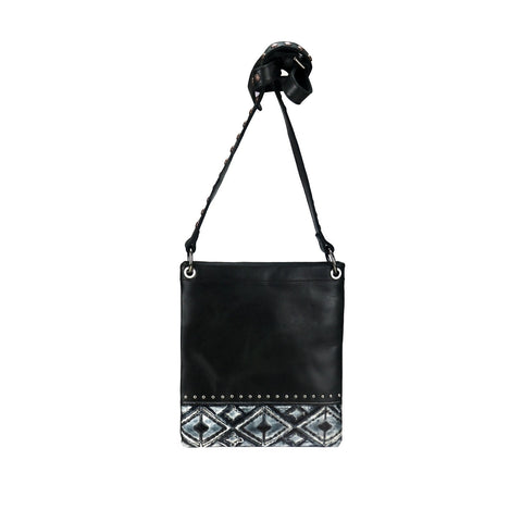 Genuine Leather Embossed Crossbody Bag - Cowgirl Wear