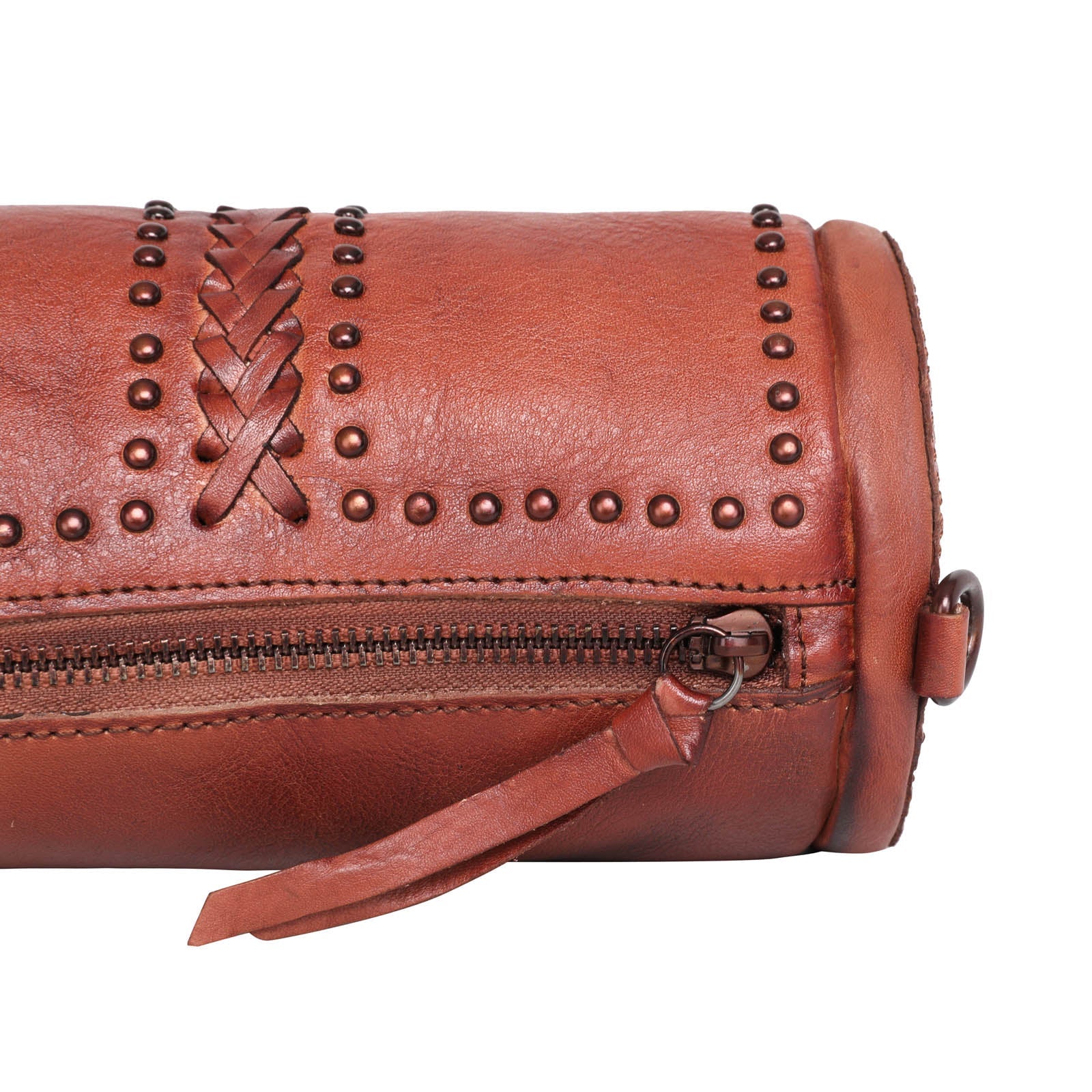 Montana West Genuine Leather Studs Collection Mini Barrel Bag - Cowgirl Wear