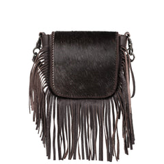 Montana West Genuine Leather Hair-On Collection Fringe Crossbody - Cowgirl Wear