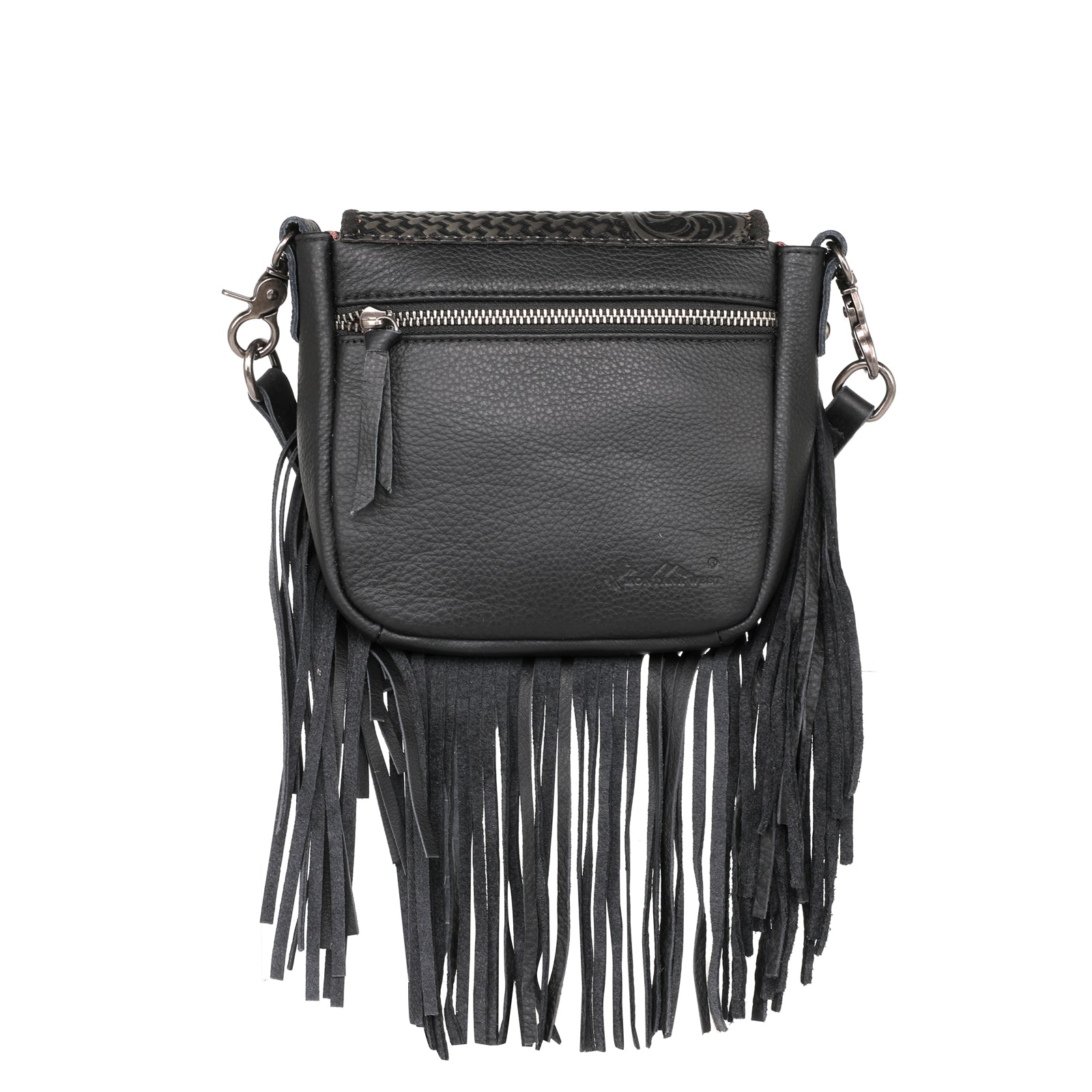 Montana West Genuine Leather Tooled Collection Fringe Crossbody - Cowgirl Wear