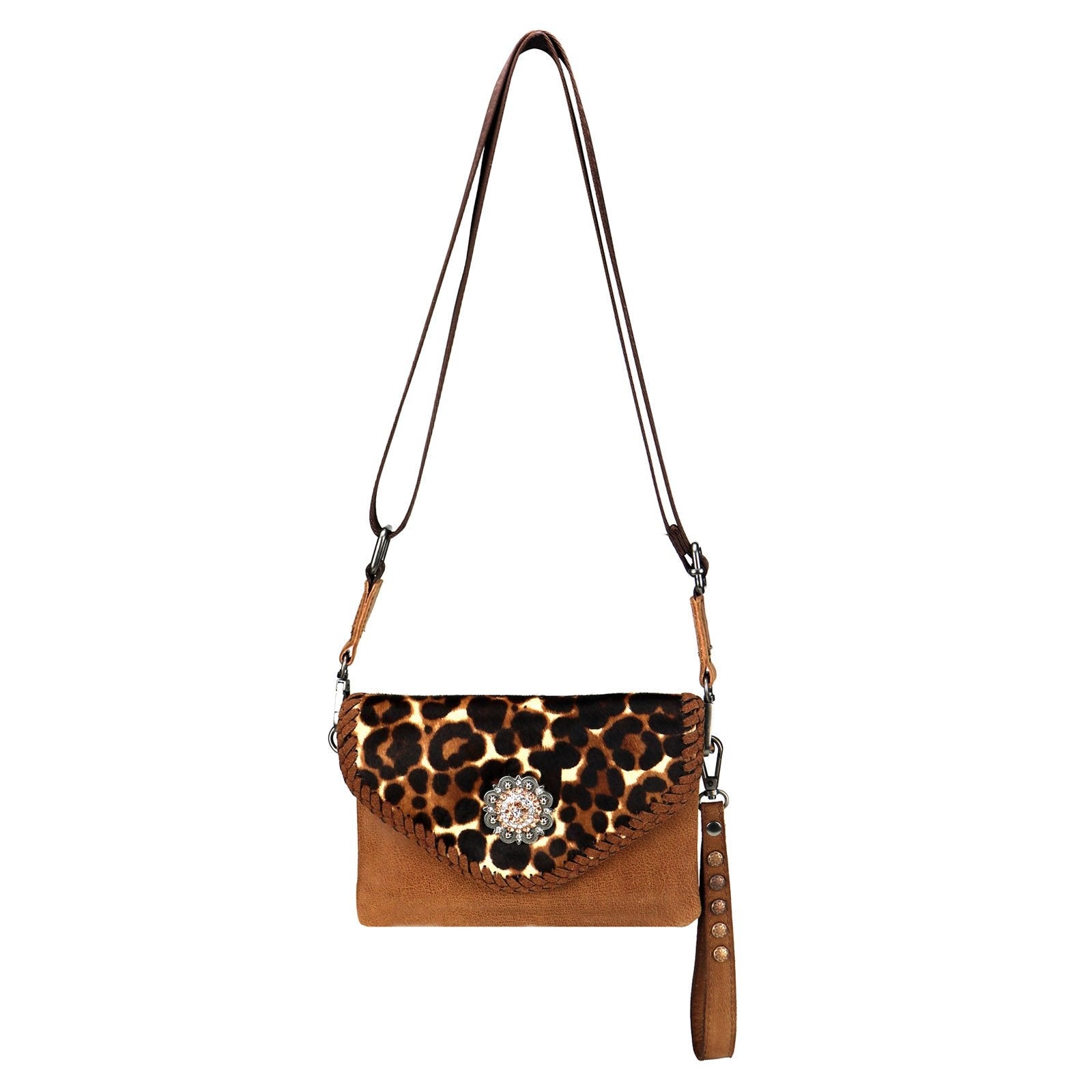 Montana West 100% Genuine Leather Hair-On Hide Collection Clutch/Crossbody - Cowgirl Wear