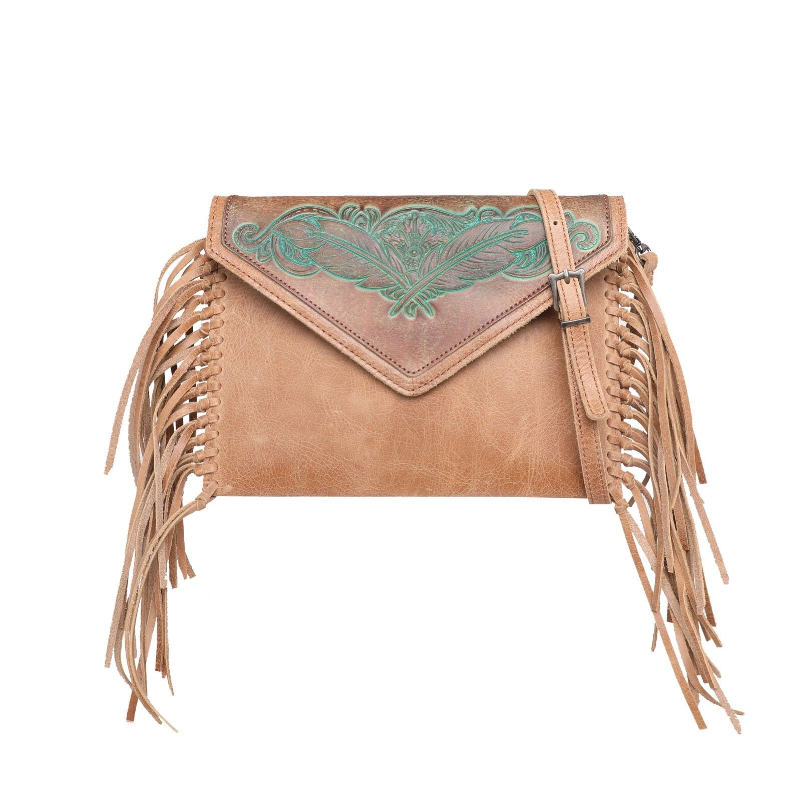 Montana West Genuine Leather Clutch/Crossbody - Brown - Cowgirl Wear