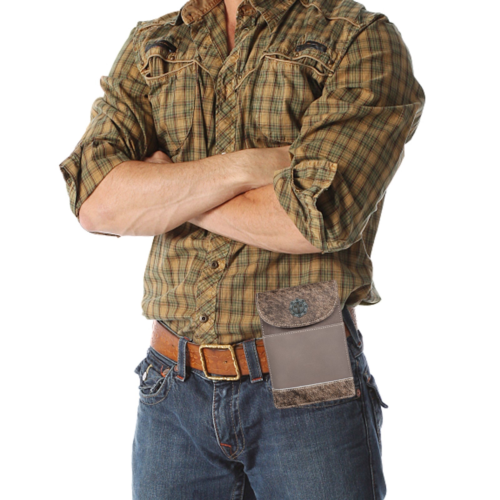 Montana West Hair-On Genuine Cowhide Belt Loop Phone Holster Pouch/Multi-function Crossbody - Cowgirl Wear
