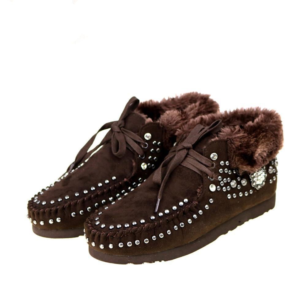 Montana West Western Style Studded Design Moccasins - Cowgirl Wear