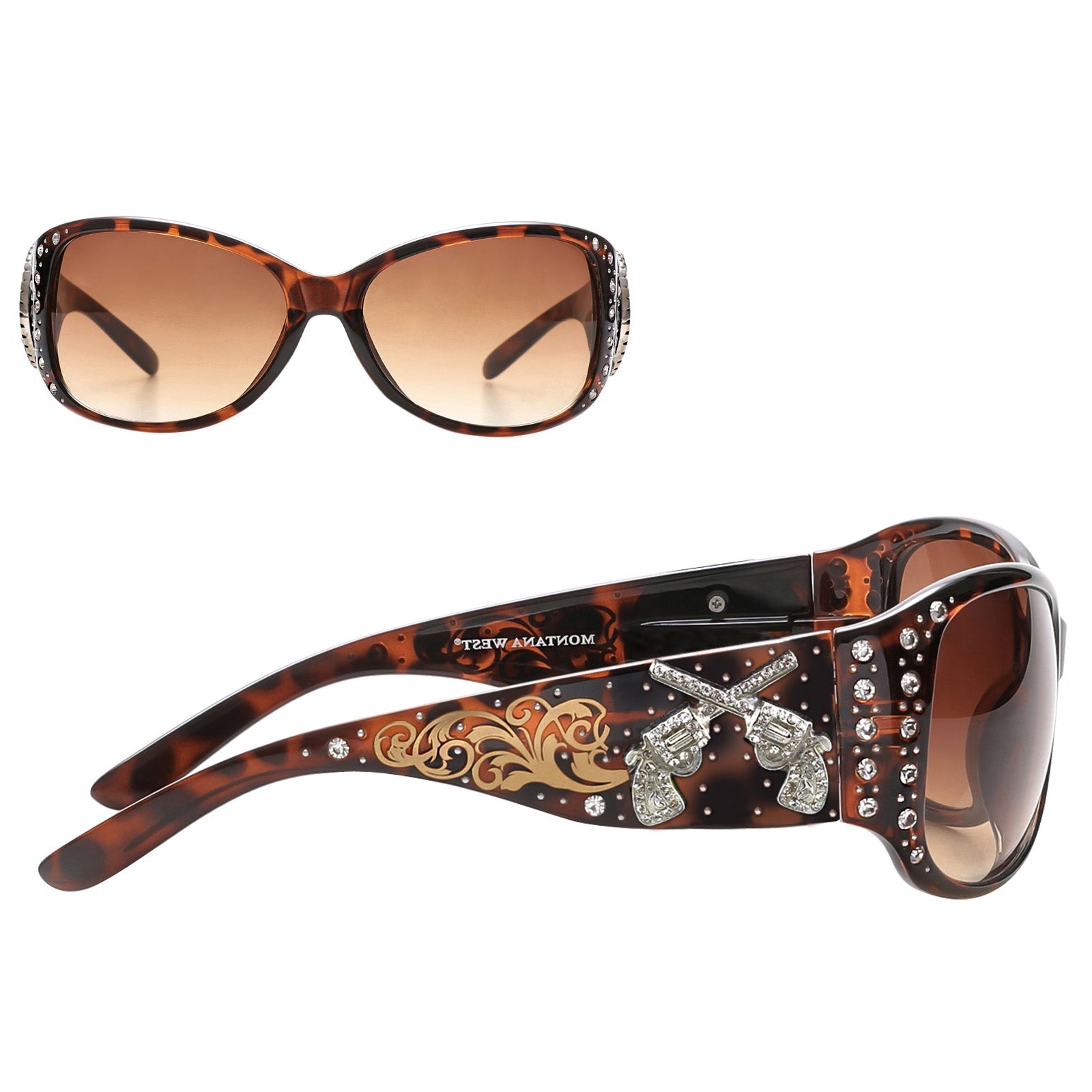 Montana West Double Pistol Sunglasses By Pairs - Cowgirl Wear