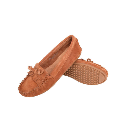 Leather Suede Moccasin Slipper - Cowgirl Wear