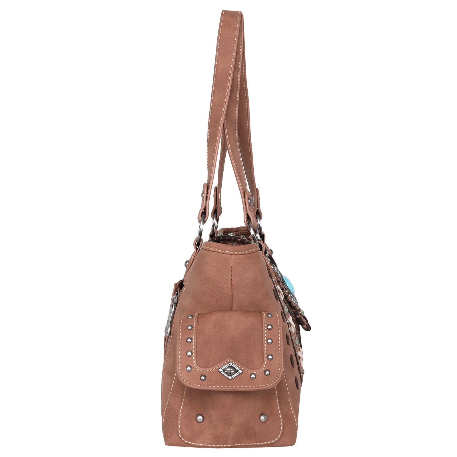 Trinity Ranch Hair-On Leather Collection Concealed Carry Satchel - Cowgirl Wear