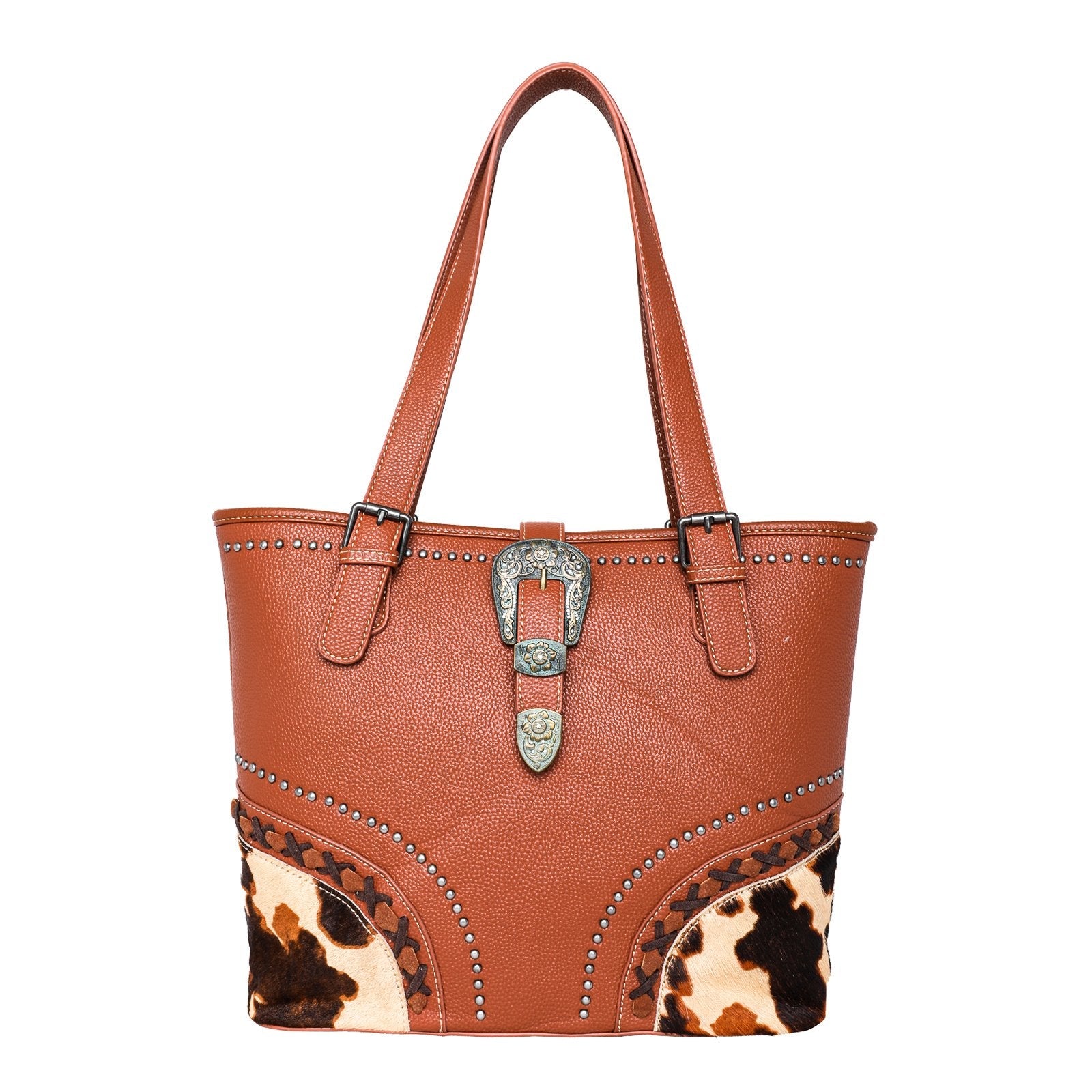 Trinity Ranch Hair-On Cowhide Buckle Collection Concealed Carry Tote - Cowgirl Wear