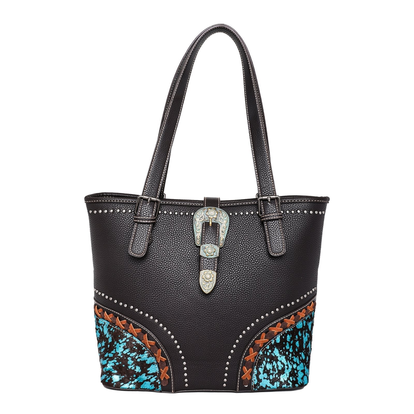 Trinity Ranch Hair-On Cowhide Buckle Collection Concealed Carry Tote - Cowgirl Wear
