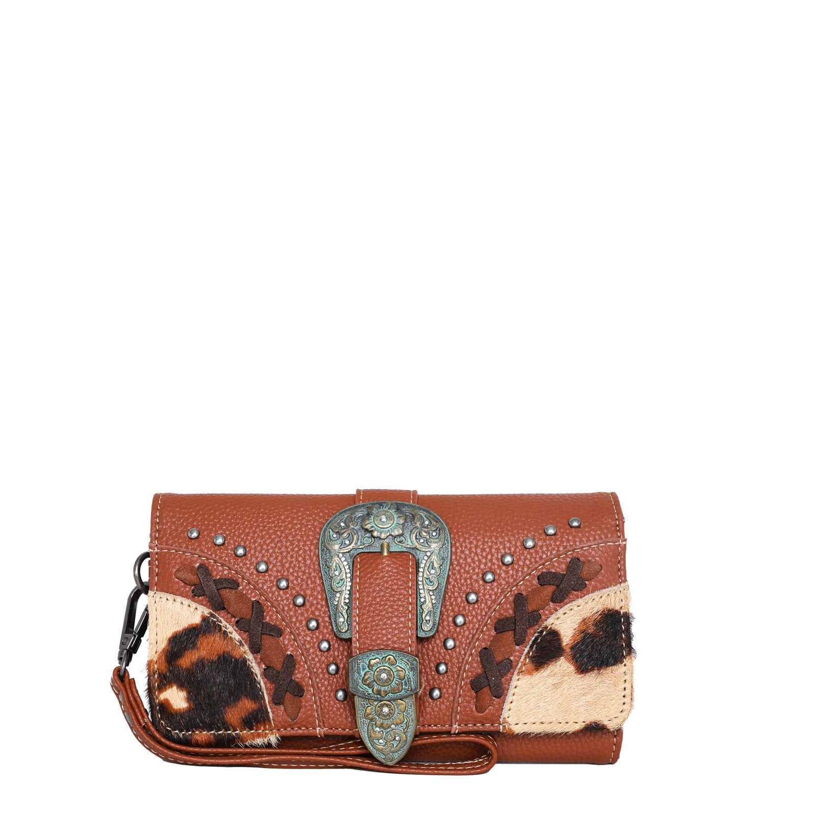 Trinity Ranch Hair-On Cowhide Buckle Collection Wristlet Wallet - Cowgirl Wear