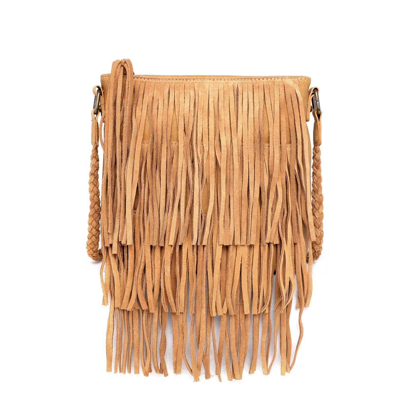 Wrangler Tiered Leather Fringe Crossbody - Cowgirl Wear