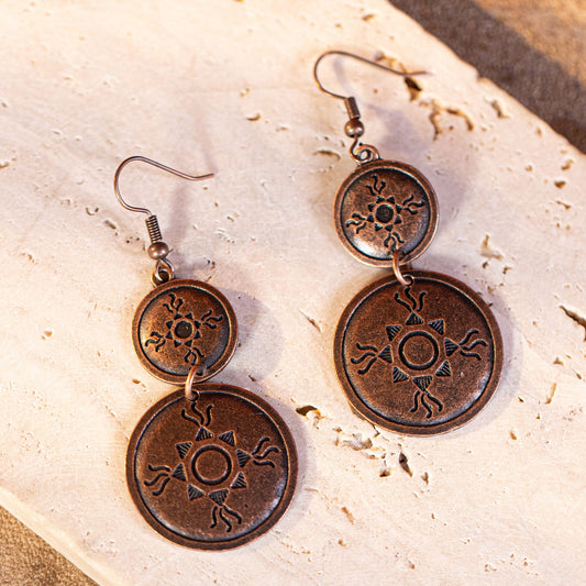 Wrangler Western Double Circle  Drop Dangling Earring - Cowgirl Wear