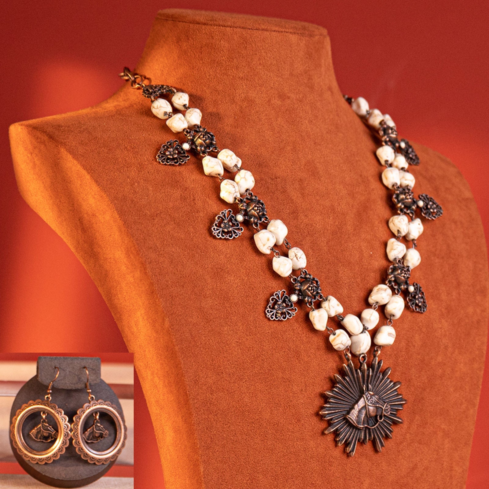 Wrangler Jewelry Sets Bohemian Pendant Necklace Earrings Set - Cowgirl Wear