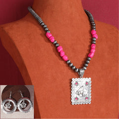 Wrangler  Jewelry Sets Bohemian Pendant Necklace Earrings Set