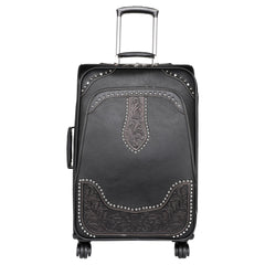 Montana West Tooled Leather Collection 3 PC Luggage Set-Black - Cowgirl Wear