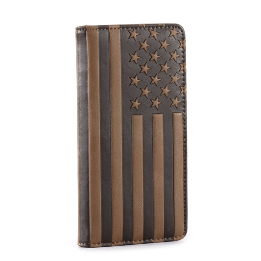 Patriotic Collection Men's Bifold Long PU Leather Wallet - Cowgirl Wear