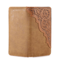 Embossed Floral  Men's Bifold Long PU Leather Wallet - Cowgirl Wear